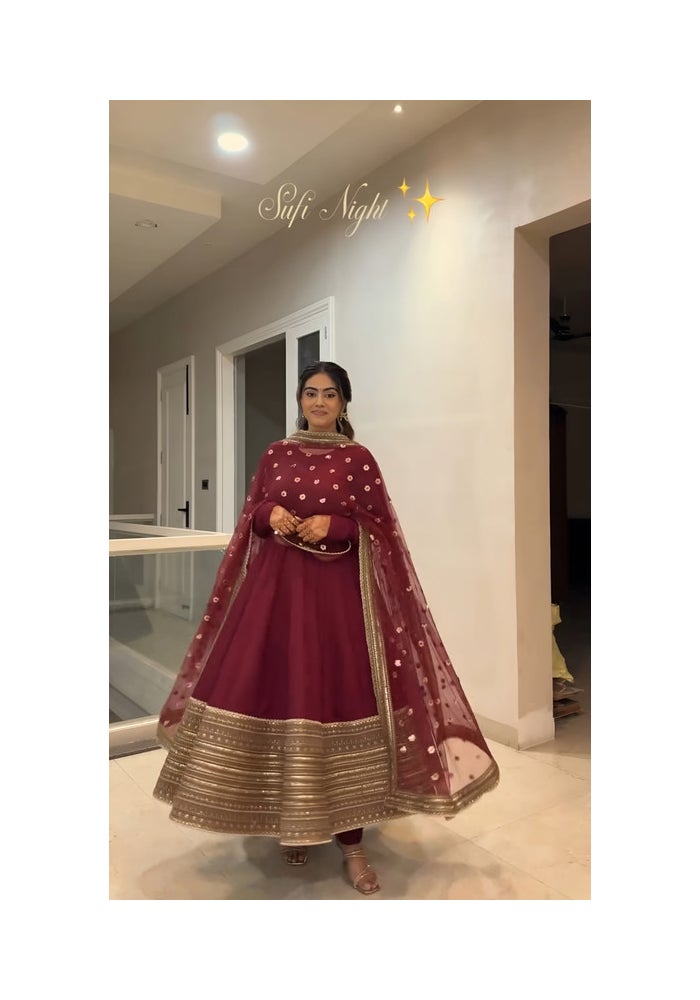 Malishka Export Maroon Anarkali Salwar Suit for Women - Image 4